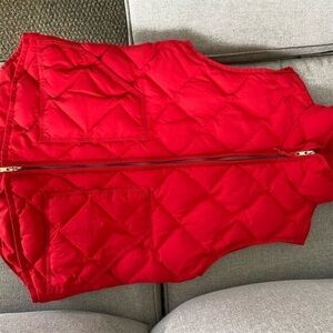 J. Crew Women's Quilted Puffer Vest Red Size S Sleeveless Winter